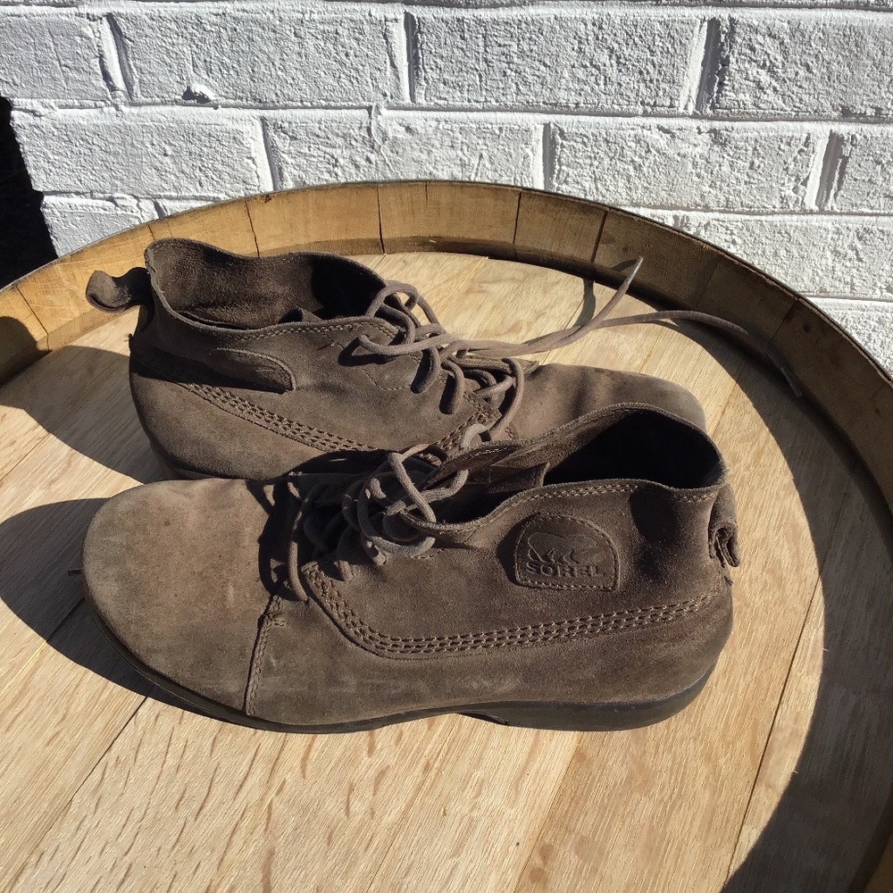 Sorel Suede Lace-Up Ankle Boots Brown | Casual Comfort Shoes S 9